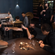 Aimee Carrero, Mark Mylod and John Leguizamo on set of the film THE MENU